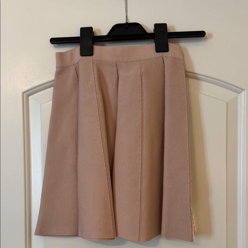 Parker Pink Pleated Mini Skirt A-Line
